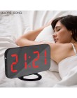 JULY'S SONG lustro budzik cyfrowe zegary LED USB do szybkiego ładowania telefonu elektroniczny zegarek stół drzemka Auto regulow