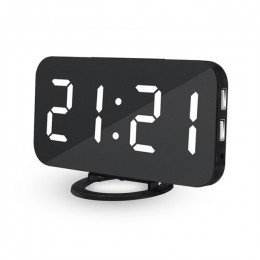 JULY'S SONG lustro budzik cyfrowe zegary LED USB do szybkiego ładowania telefonu elektroniczny zegarek stół drzemka Auto regulow