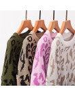 Forefair Leopard Casual szeroki sweter kobieta jesień 2019 zima dzianiny nadruk zwierzęta Plus rozmiar luźne długie swetry damsk