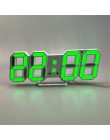 Cyfrowa ściana zegar 3D budzik LED elektroniczne zegary biurkowe z dużym wyświetlaczem temperatury 12/24 godzin