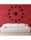 Wildlife Moose DIY Giant zegar ścienny łoś sylwetka dekoracyjne bezramowe zegar ścienny nowoczesny charakter zwierząt Wall Art p