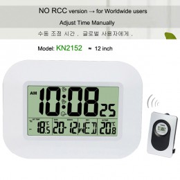 Duży LCD cyfrowa ściana zegar termometr temperatura sterowany radiowo budzik RCC tabela kalendarz biurkowy dla Home School Offic