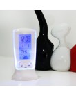 Cyfrowy kalendarz temperatury cyfrowy budzik LED zegar z niebieskim tylne światło elektroniczny LED noc oświetlenie biurka zegar