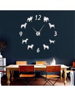 Różne rasy psów duży zegar ścienny dla miłośników psów właściciele zwierząt Home Decor gigantyczny zegar ścienny nowoczesny Desi