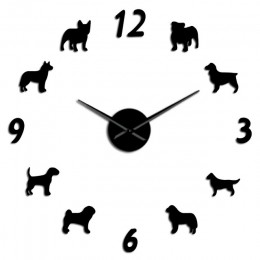 Różne rasy psów duży zegar ścienny dla miłośników psów właściciele zwierząt Home Decor gigantyczny zegar ścienny nowoczesny Desi