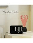 FanJu cyfrowy budzik led zegar zegarek elektroniczny stół zegary stołowe USB obudzić czasu radia FM żarówka jak funkcją drzemki 