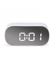 2020 okrągły lustrzany budzik Led zegar tablica cyfrowa zegar podświetlany nocny drzemka z temperaturą elektroniczny Despertador