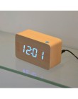 FiBiSonic alarm drewniany zegary z termometrem, kontrola dźwięku drewniane zegary Led, cyfrowa tablica i zegar
