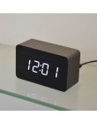 FiBiSonic alarm drewniany zegary z termometrem, kontrola dźwięku drewniane zegary Led, cyfrowa tablica i zegar