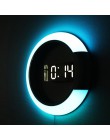 3D LED cyfrowy zegar stołowy Alarm lustro wydrążony naścienny zegar nowoczesny Design Nightlight do domu dekoracje do salonu
