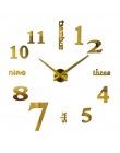 Moda Diy 3d ścienny wzór zegara lustro akrylowe zegary europa naklejki duże dekoracyjne zamontowany elektroniczny zegarek na ści