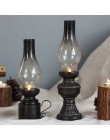 Kreatywne figurki z żywicy nostalgiczne nafta lampy świeca uchwyt ozdobny szkło Vintage pokrywa świeczniki w formie latarni deko