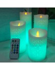 Taniec płomień świeca LED z pilotem RGB, woskowa świeca blokowa do dekoracji ślubnych świeca bożonarodzeniowa/lampka nocna do po