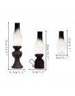 Kreatywne figurki z żywicy nostalgiczne nafta lampy świeca uchwyt ozdobny szkło Vintage pokrywa świeczniki w formie latarni deko