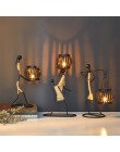 Strongwell Nordic metalowy świecznik rzeźba abstrakcyjna świecznik Decor Handmade figurki dekoracja wnętrz prezent artystyczny