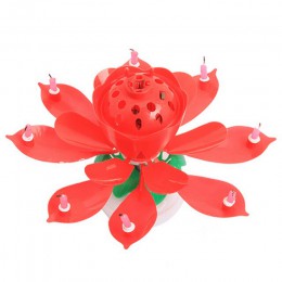 Wykwintne lotosu kształt kwiatu obrotowy muzyczna świeca dla dzieci upominki na imprezę urodzinową 8/14 sztuk światła świec cias