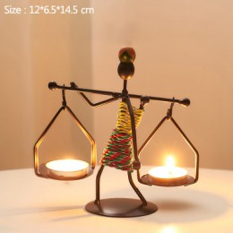 Strongwell Vintage metalowy świecznik dekoracja wnętrz ręcznie robiona świeca świecznik Decor miniaturowy wystrój domu prezenty 