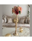 10 sztuk/partia złote świeczniki 50 CM/20 "wazon na kwiaty świecznik dekoracje ślubne ozdoby na środek stołu stojak na roślinę d