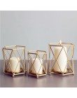 Styl skandynawski kute geometryczne świeczniki Home udekoruj metalowe rzemiosła świecznik candelabros de velas Holder mesa