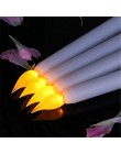Zestaw 6 zdalnych lub nie zdalnego sterowania żółte światło długie plastikowe świece stożkowe, nie materiał woskowy 28 cm zdalne