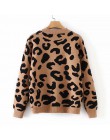 Kobieta leopard sweter z dzianiny zimowe grube damskie swetry z długim rękawem 2020 moda jesień casual topy swetry dziergane pan