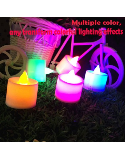 Dropshipping 1 pc kreatywny LED świeca wielokolorowa kolor lampy płomień herbata światło ślub urodziny strona dekoracji urodziny