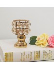 PEANDIM mała świeca kryształowa uchwyt złoty śliczny uchwyt na podgrzewacz do herbaty dekoracje ślubne ozdoby na środek stołu św