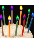 Ślub świeczki na tort ozdoby do domu 12 sztuk/paczka bezpieczne płomienie Birthday Party Supplies wielokolorowe świeca deser dek