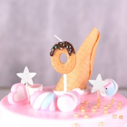 Wysoka imitacja czekoladowe ciastka numerów świece 0 1 2 3 4 5 6 7 8 9 świeczki urodzinowe dla dzieci dla dzieci Cupcake Topper 
