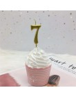 Topper na tort urodzinowy róża złota cyfra świece dekoracje na tort urodzinowy dla księżniczki batonik Baby Shower Party