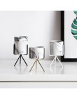 1 PC nordycki minimalizm styl marmurowy wzór złoty ceramika żelaza wazon artystyczny Tabletop doniczka ślub wystrój salonu