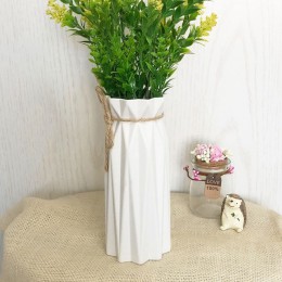 1pc Origami z tworzywa sztucznego szklany wazon biały imitacja ceramiczna doniczka na kwiaty kosz na kwiaty wazon na kwiaty deko