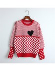 2020 jesienne zimowe damskie swetry geometryczny wzór serca z długim rękawem topy piękne swetry z dzianiny luźne swetry topy C-0