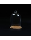 Wystrój domu szklane wazony wyświetlacz kwiat klosz dzwon szklany kopuła nieśmiertelna konserwacja + drewniana podstawa wieczne 