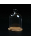 Wystrój domu szklane wazony wyświetlacz kwiat klosz dzwon szklany kopuła nieśmiertelna konserwacja + drewniana podstawa wieczne 