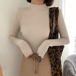 Golf z dzianiny kobiet luźny pulower kobiety jesień zimowe bluzki koreańskie swetry moda 2019 kobiet sweter Jumper Pull Femme