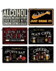 Piwo metalowa plakietka z napisem Metal Vintage Pub FunnyTin zaloguj dekoracje ścienne dla Bar Pub Club Man Cave blaszane talerz