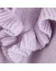 2019 kobiet ulica kaskadowe ruffles solidna knitting sweter jesień z długim rękawem casual slim chic rozrywka topy S108
