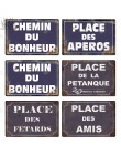 Miejsce Des Aperos tablica metalowa Vintage francuski Retro metalowy znak blaszany Bar Pub Club dekoracje ścienne metalowy obraz