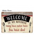 Kuchnia metalowa plakietka z napisem Metal vintage znak puszka Retro kuchnia znaki dom dom jadalnia dekoracja ścienna do pokoju 
