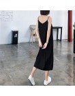 Seksowne kobiety Maxi sukienka czarne ramiączka sukienka kobiece lato 2019 bez rękawów, dekolt w serek długie sukienki damskie