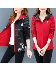 Streetwear nadrukowane z kapturem kurtka kobiet i przyczynowy wiatrówka kurtki typu basic 2019 nowy Reversible baseball zamki ku