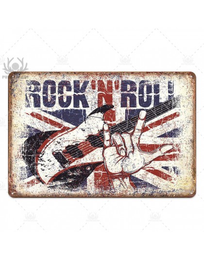 Muzyka metalowy plakat plakietka metalowa Vintage rockowe N Rool metalowy znak znak blaszany dekoracje ścienne dla Bar Pub Club 