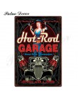 Garaż metalowy znak plakietka metalowa Vintage znak puszka Retro garaż znaki człowiek jaskinia dekoracje ścienne metalowy obraze