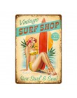Vintage Surf wystrój sklepu Aloha hawaje metalowe plakietki emaliowane ściany artystyczny obraz płyta nadmorski Bar Pub Club tab