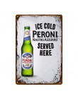 Lód zimny napój piwo metalowe tabliczki Vintage tablica Home Pub Cafe Bar płytki dekoracyjne naklejki ścienne wino whisky obraz 