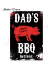 DAD'S BBQ Sign metalowa plakietka z napisem metalowa dekoracja ścienna do grilla Bar Pub przyjęcie w kuchni strefa Vintage metal