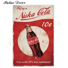 Nuka Cola metalowy znak Vintage znak puszka plakietka metalowa Vintage Pub Retro ściana wystrój dla baru Pub Club Man jaskinia m