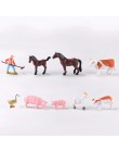 DIY gruntów rolnych pracownika świnia koń krowa owca kaczka figurka zwierzątka kozy wystrój domu miniaturowe bajkowe akcesoria d