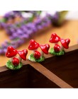 Śliczne czerwone Mini grzyby rzemiosło żywiczne bajki miniatury ogrodowe diy domek dla lalek ozdoba ogrodowa dekoracje figurki d